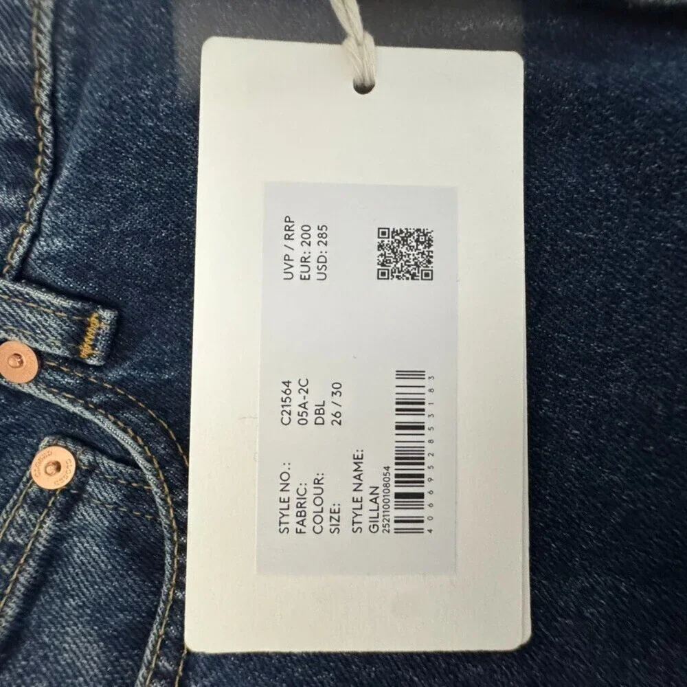 CLOSED Women Gillan Low Waist Wide leg Jeans Blue Denim NWT Size 26/30